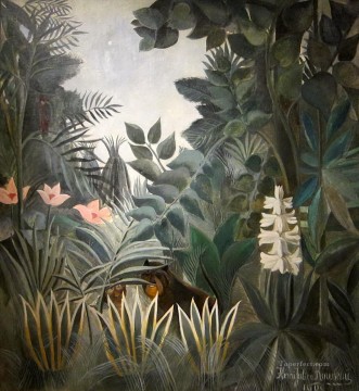 Henri Rousseau Painting - The Equatorial Jungle Henri Rousseau Post Impressionism Naive Primitivism
